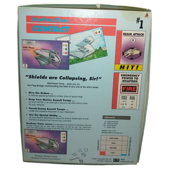 Star Force Terra Contact! 1991 Sci-Fi Card Game by Dan Verssen 3W Complete - Picture 3 of 7